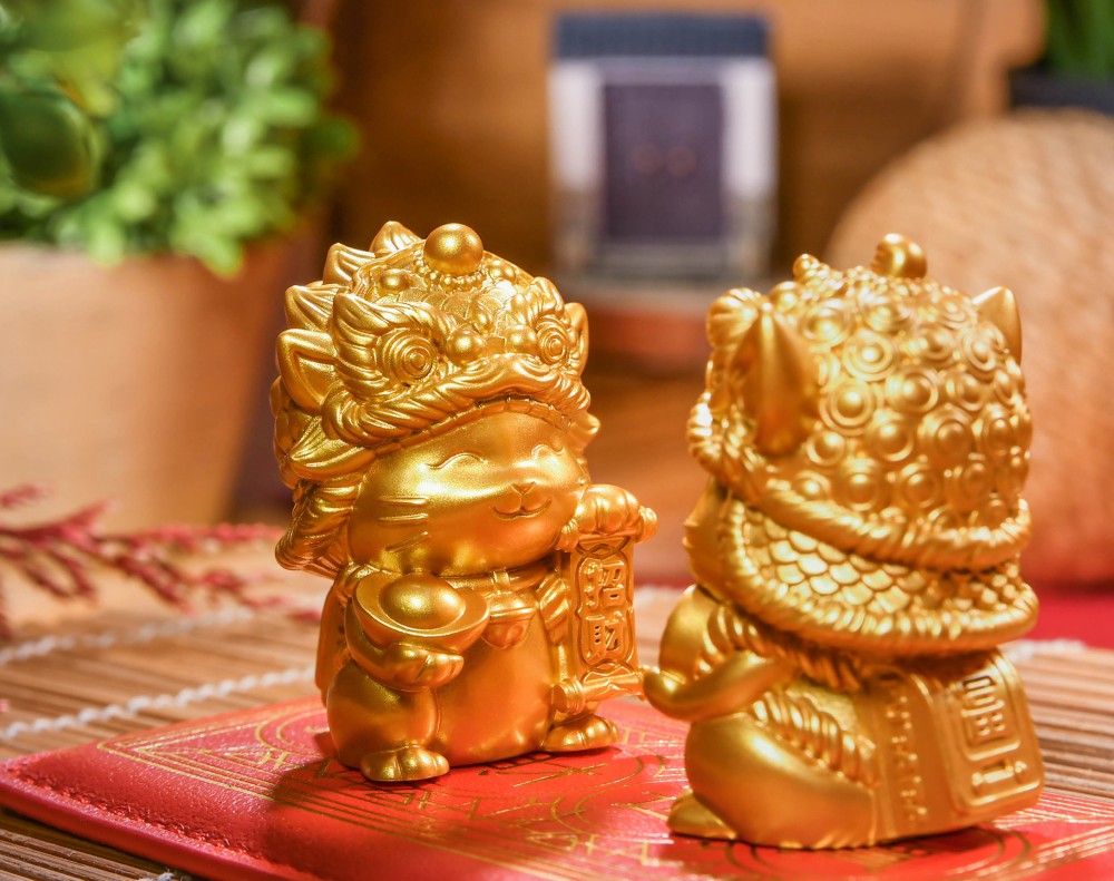 Golden Fortune Duo: Fubaba & Falala – Solid Brass Feng Shui Cats
