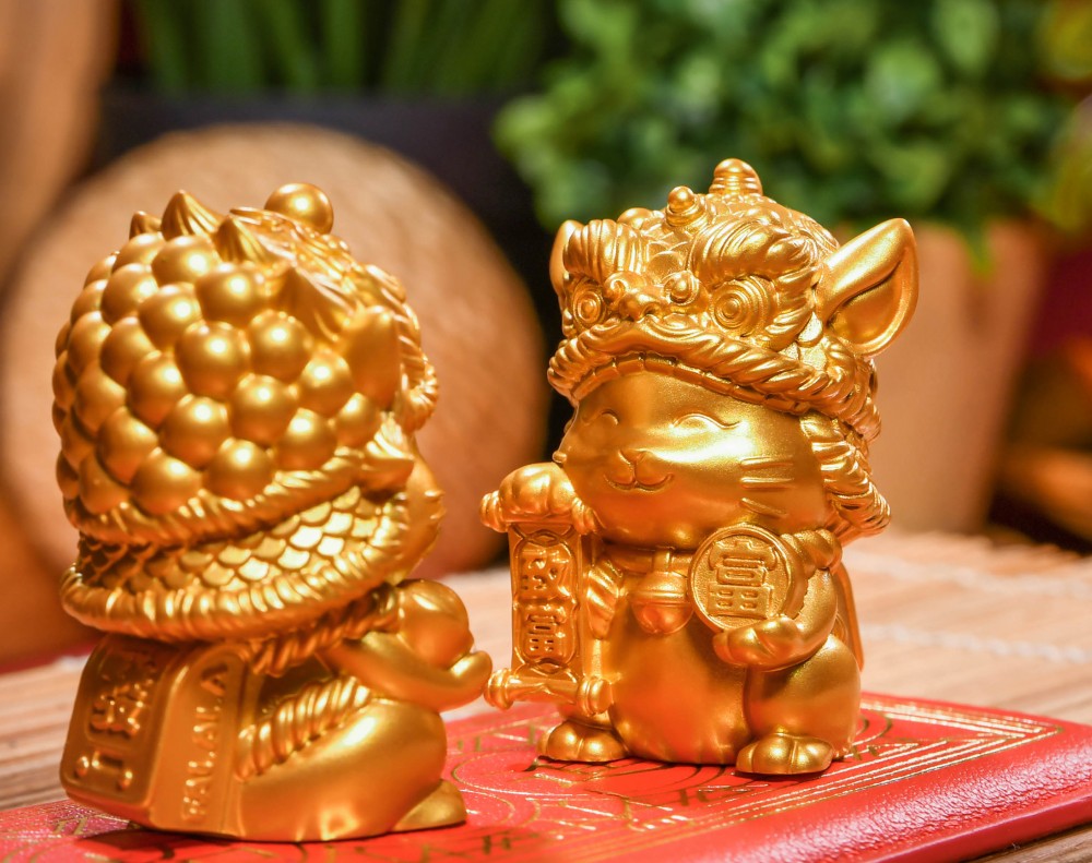 Golden Fortune Duo: Fubaba & Falala – Solid Brass Feng Shui Cats