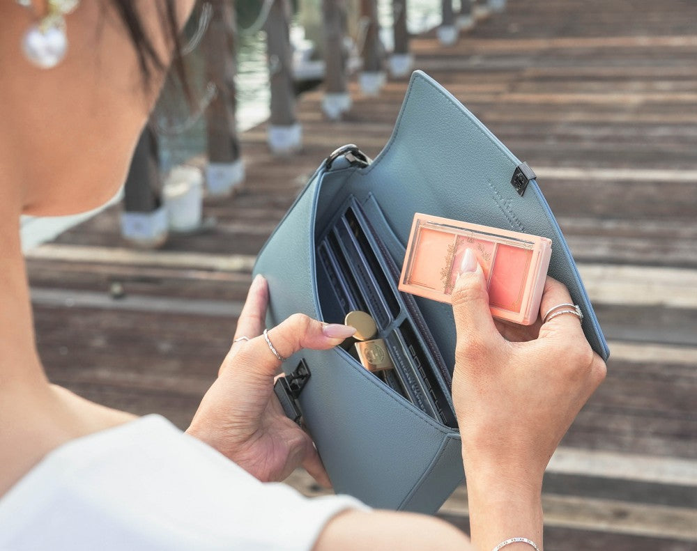 Nomi Bag - Japanese Vegan Leather in Coral Blue