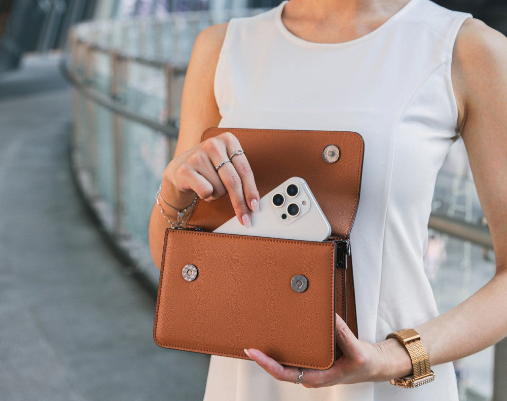 Arc Convertible Satchel - Chestnut