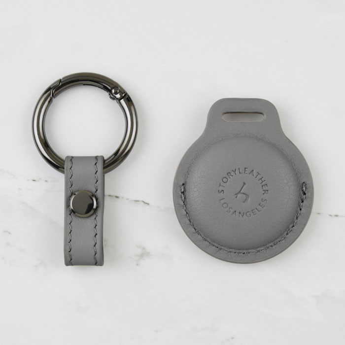 AirTag Leather Keychain - Grey