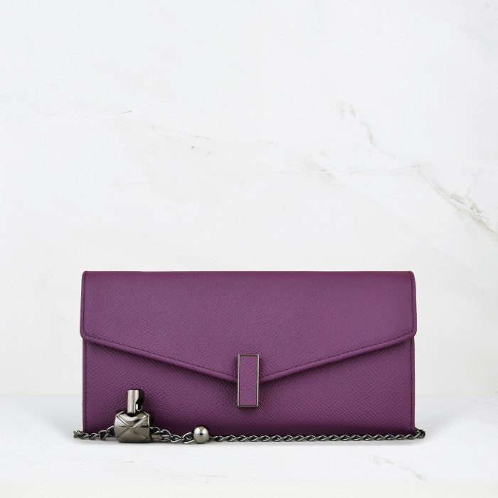 Carina XL v2 Crossbody Clutch - Italian Cross-Hatch in Purple