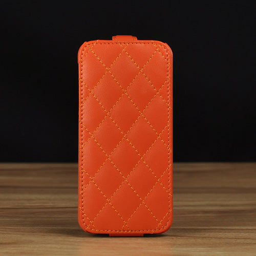 Quilted Down Flip Leather Case