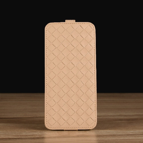 Down Flip Woven Leather Case